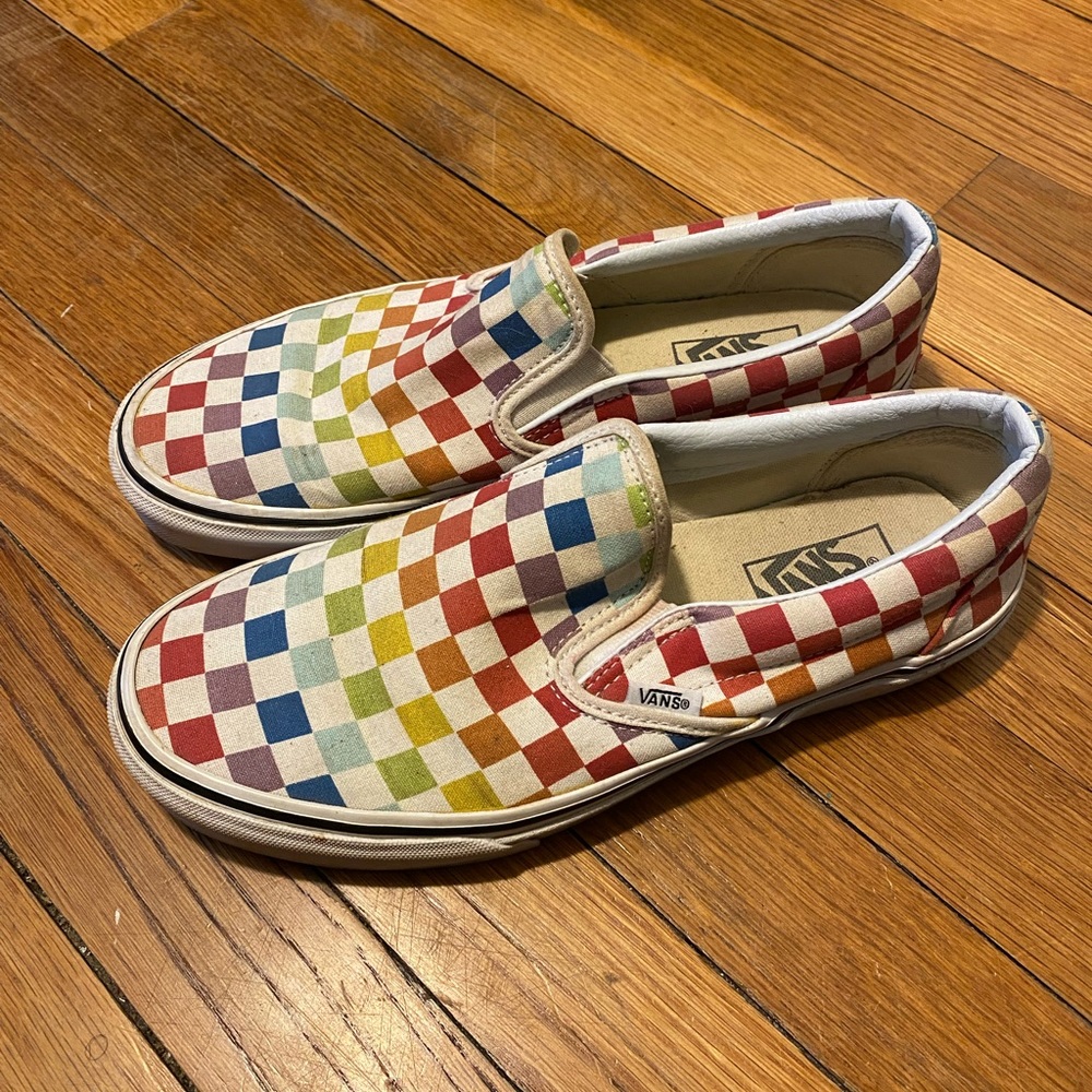 Multi Colored Checkered Vans 🌈